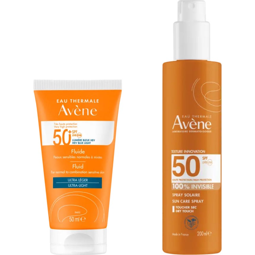 Avène Pack Fluido SPF50+ 50ml + Spray Invisible SPF50 200ml