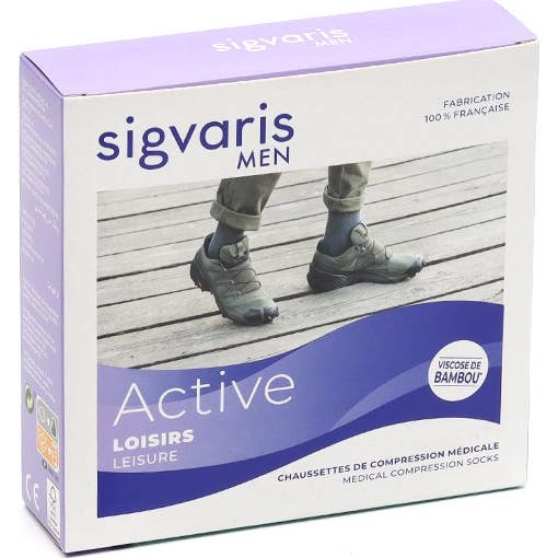 Sigvaris 2 Activ Loisirs New Calcetin Hombre Negro MN 1 Par