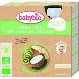 Babybio Brasse Coco/Kiwi/Bana 6M 4X85G