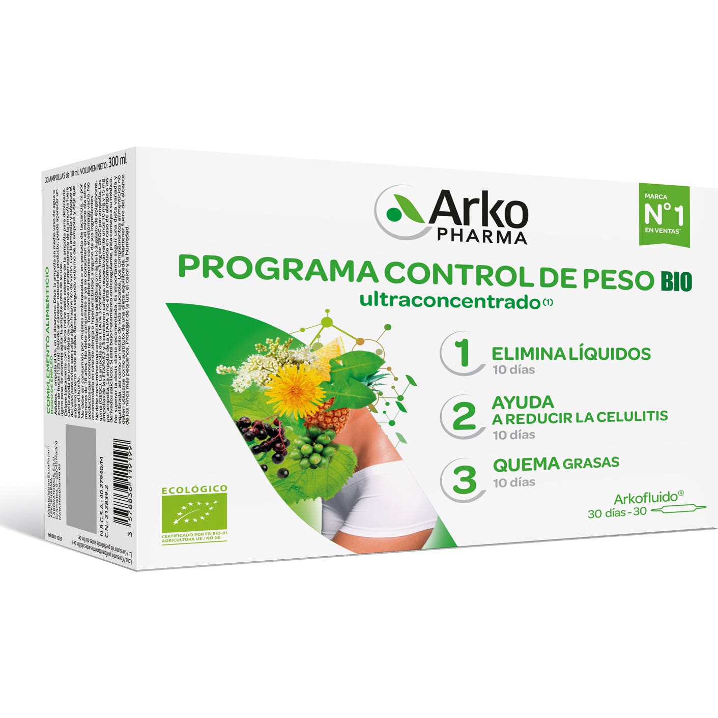 Arkopharma Arkofluido Programa Control de Peso BIO 30 ampollas