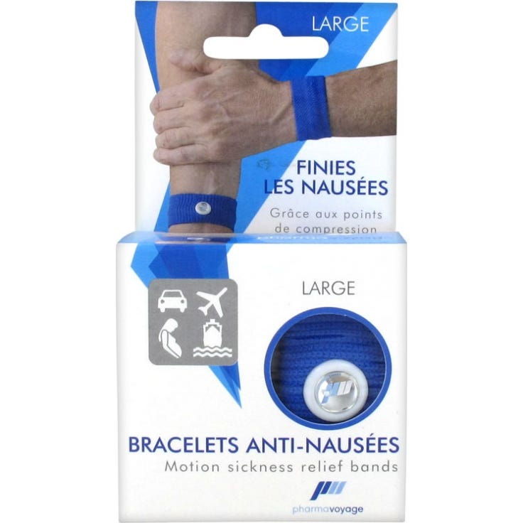 Pharmavoyage Bracelets Anti-Nausées Bleu Large