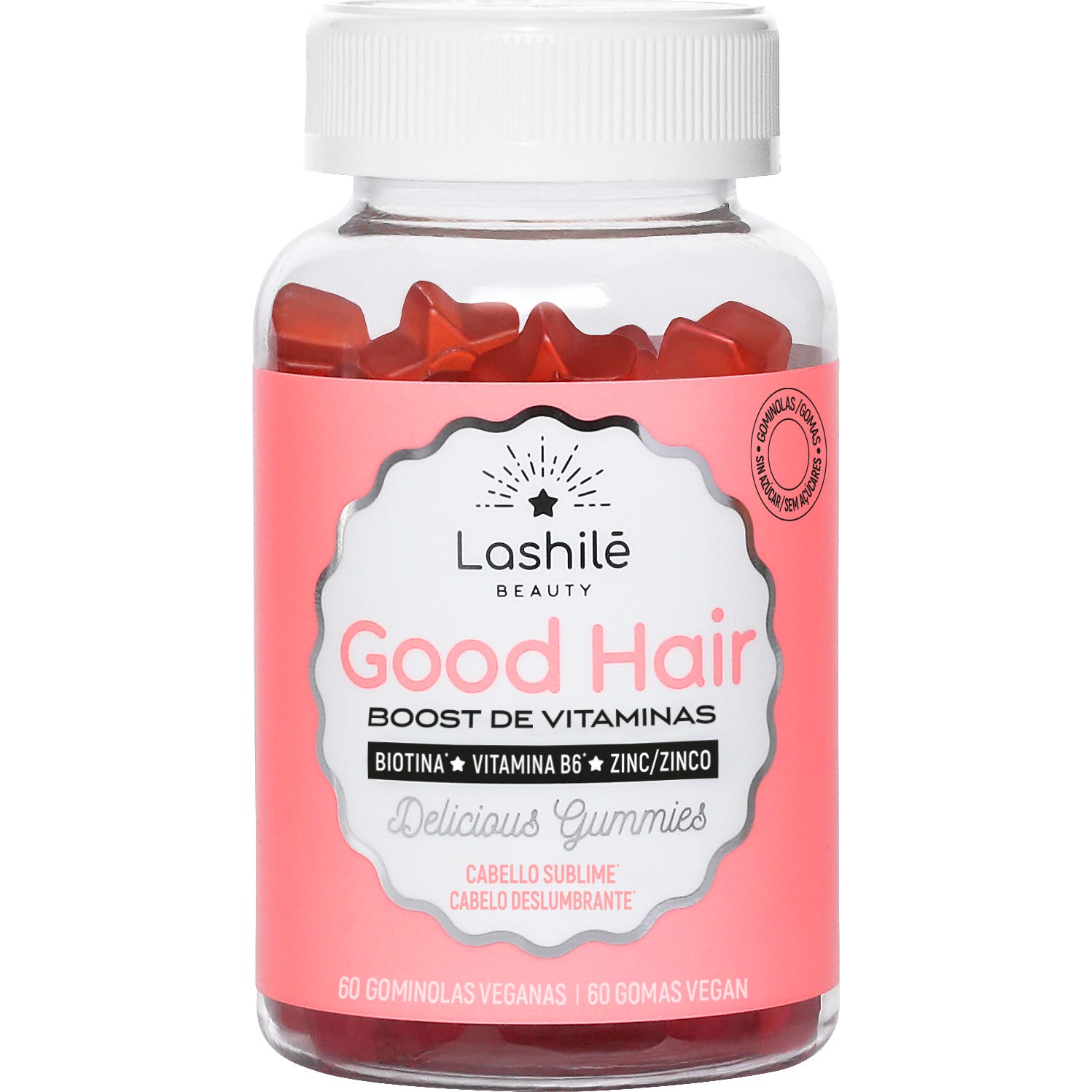 Lashilé Beauty Good Hair Vitamines Boost sans Sucre 60 gummies végans
