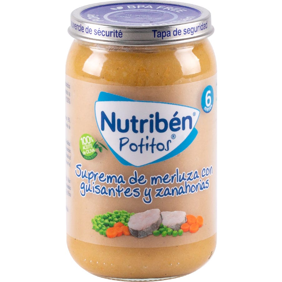 Merlu de Potito Nutriben aux pois 235Gr