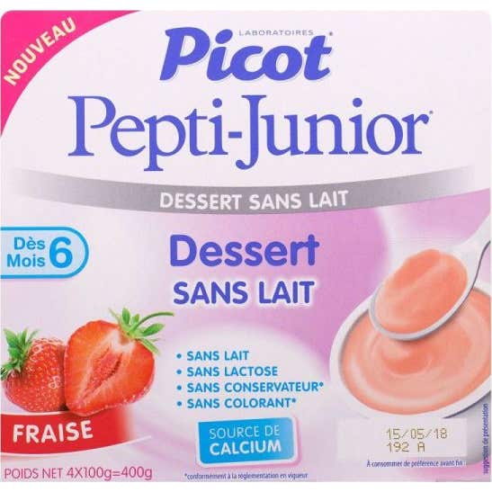 Picot Pepti-Junior Dessert Sans Lait Fraise 4x100g