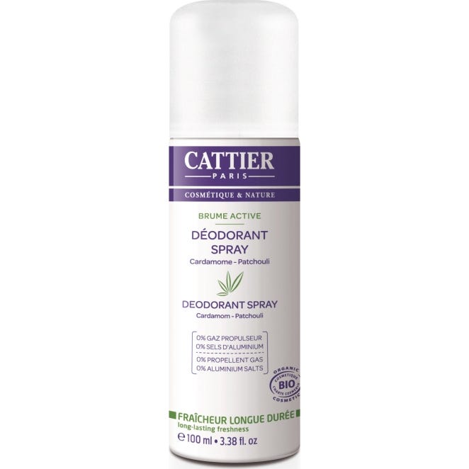 Cattier Brume Active Déodorant Spray Cardamome Patchouli 100 ml