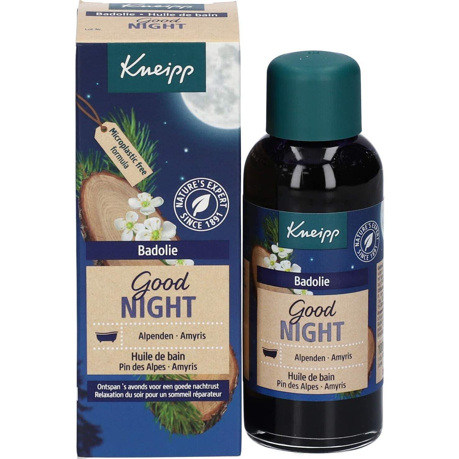 Kneipp Good Night Huile de Bain Pin des Alpes Amyris 100ml