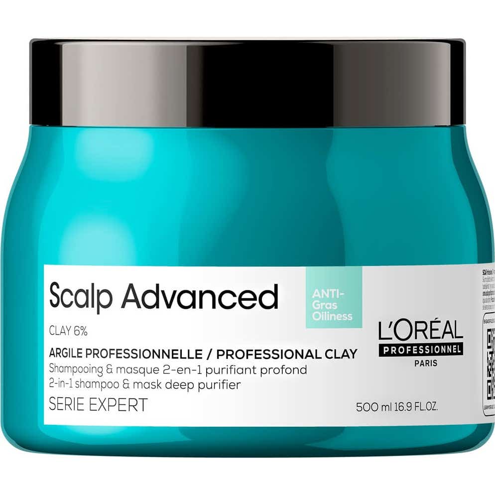 L’oréal Professionnel Serie Expert Scalp Advanced Shampoing Et Masque 2 En 1 Pour Cheveux Et Cuir Chevelu Gras 500 Ml - Image 2