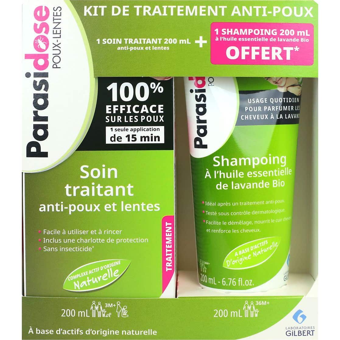 Parasidose Kit Traitement Anti-poux Soin Traitant + Shampooing