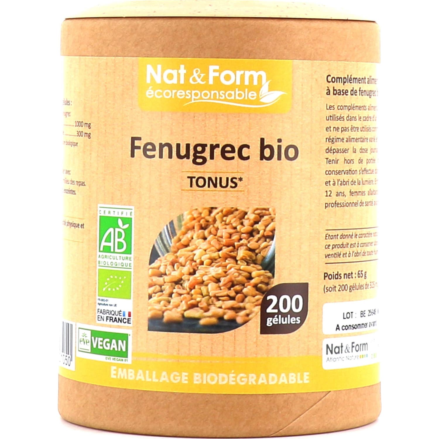 Nat&Form Fenugrec Bio Tonus 200 Gélules