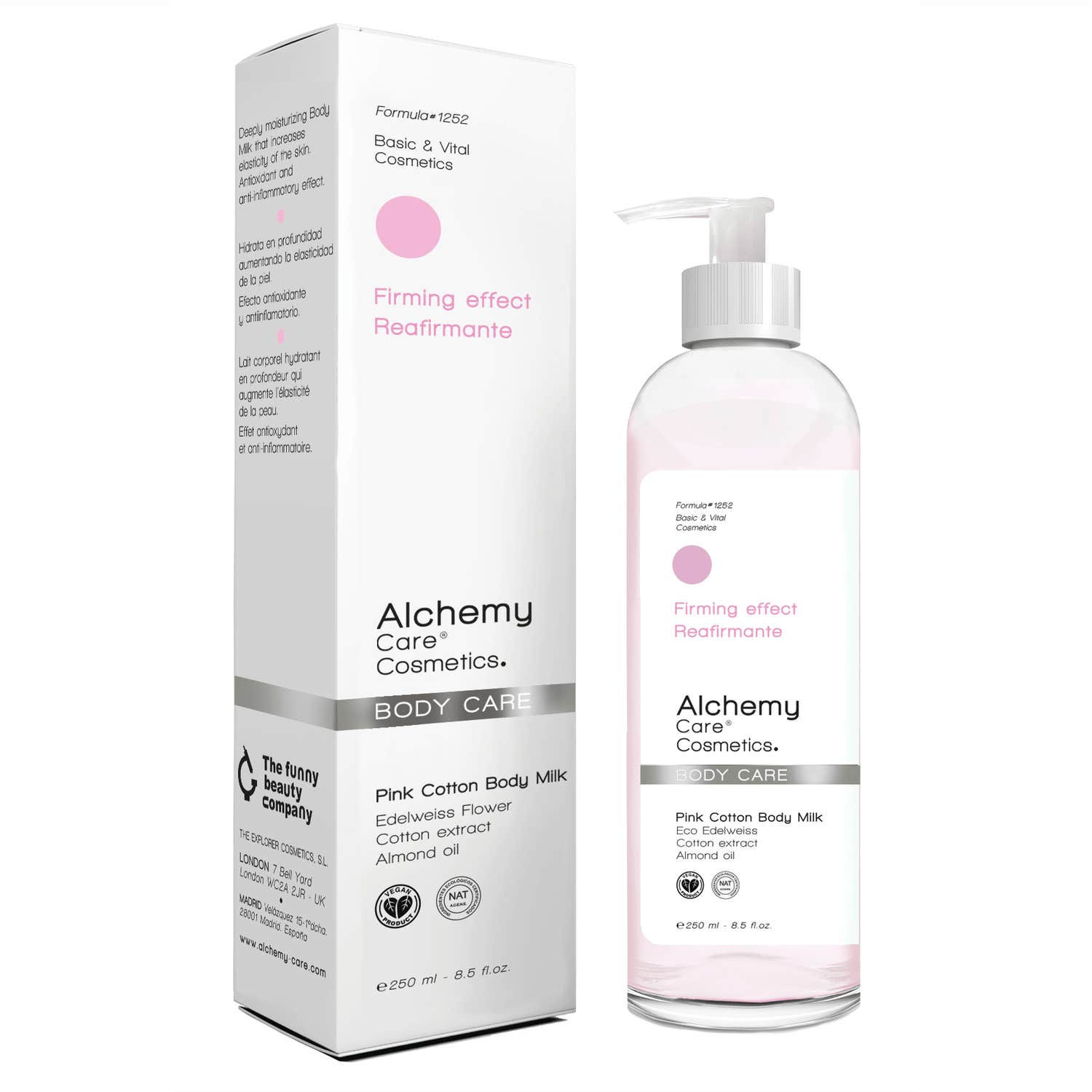 Cosmetic Alchemy Body Care Raffermissant Extrait de Coton Fleur d'edelweiss et Huile d'amande 250ml