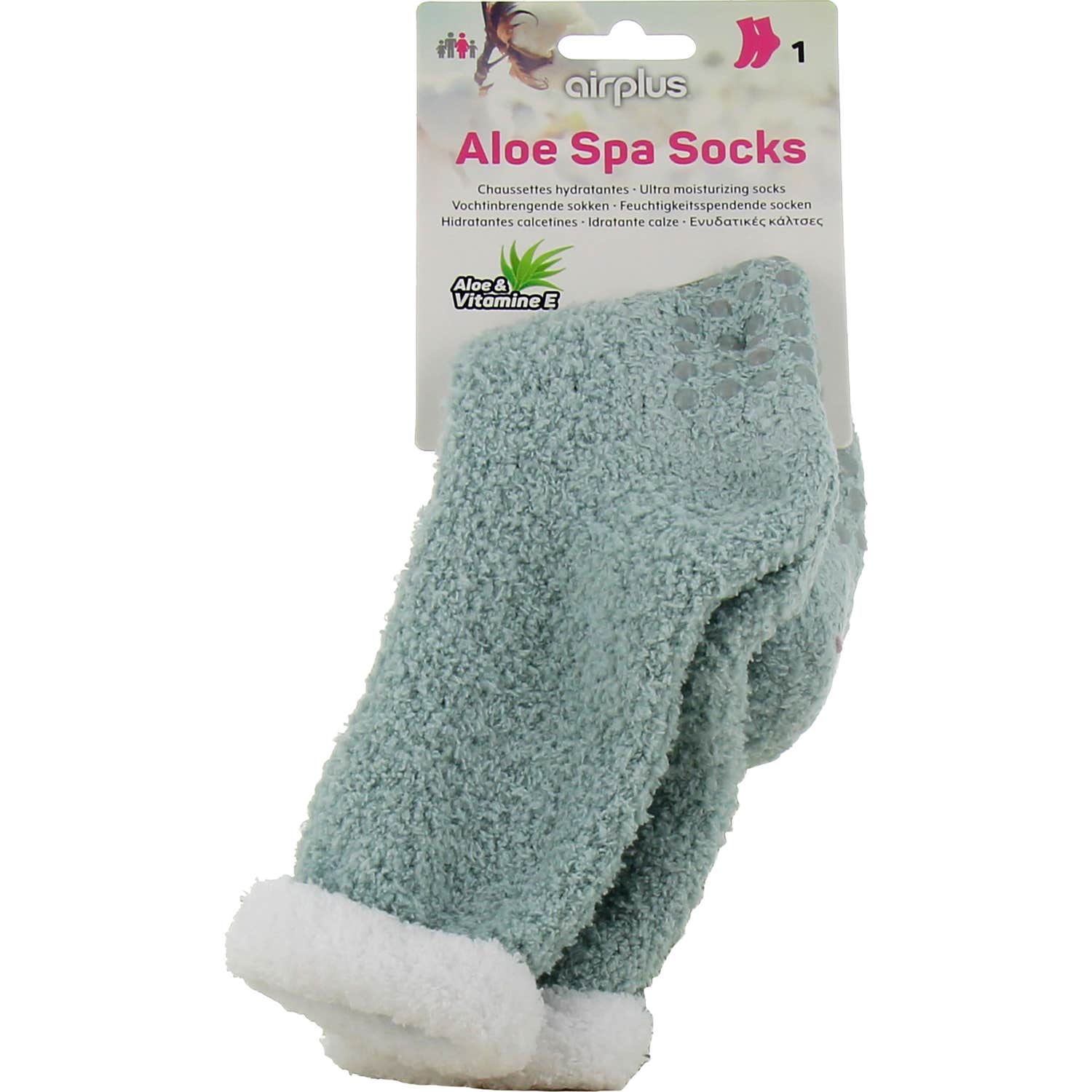Airplus Aloe Spa Chaussettes Hydratantes Vert Menthe TU 1 Paire