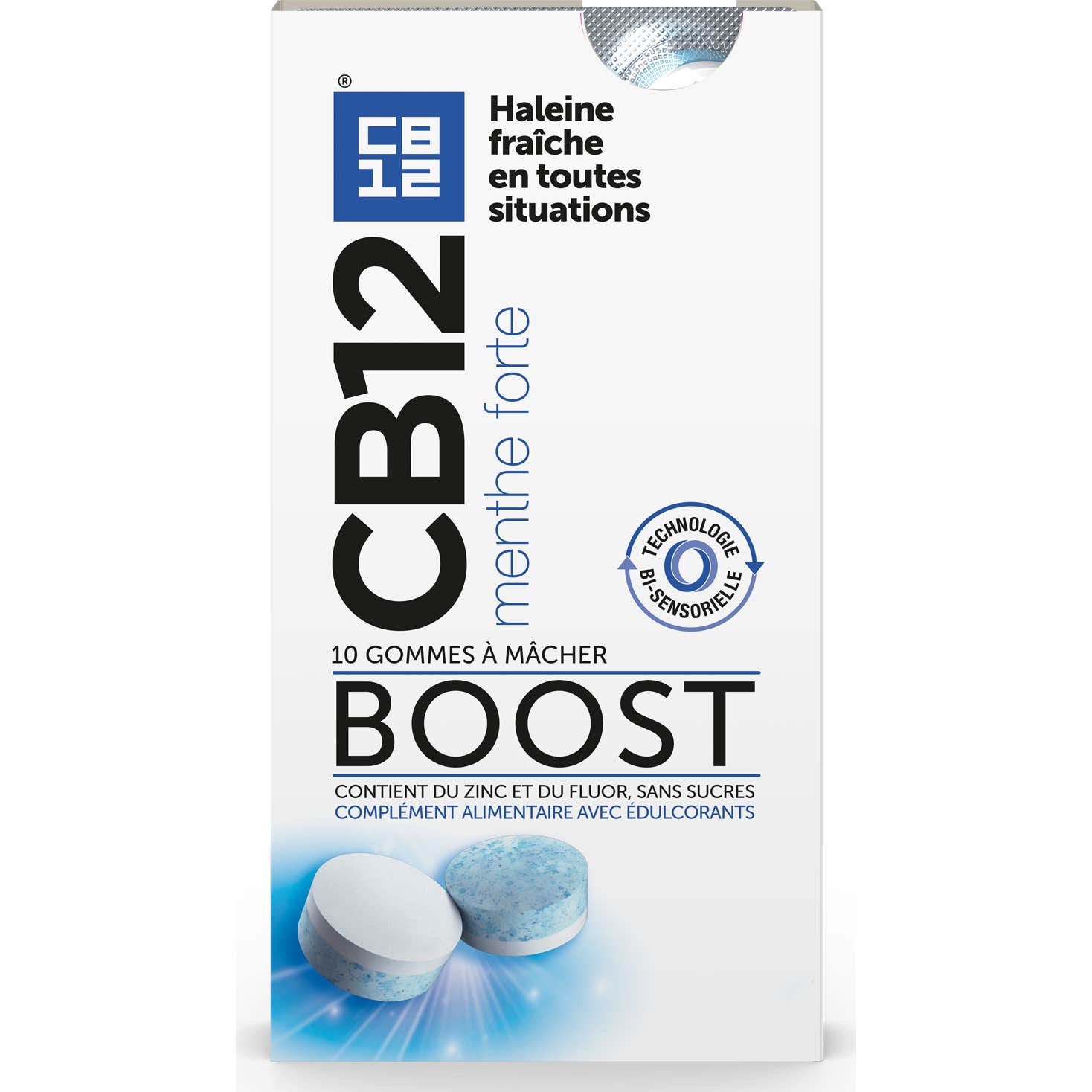 CB12 Boost Menthe Fraîche 10 Gommes À Mâcher