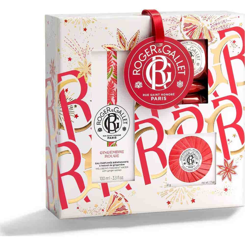 Roger & Gallet Gingembre Rouge Set Noël 2023 Eau Bath Tablet Savon
