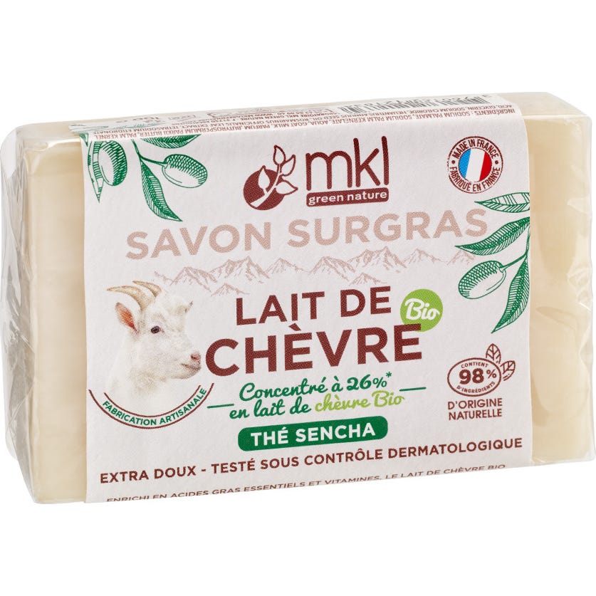 Mkl Savon Surgras Lait De Chèvre Bio Thé Sencha 100g