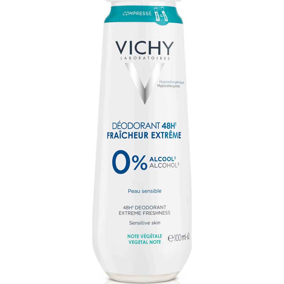 Vichy Déodorant Fraîcheur Extrême 48h Note Végétal Aérosol