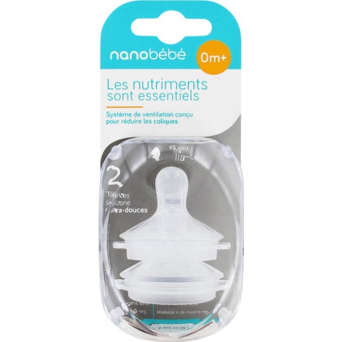 Beaba Nano Bébé Tétines Silicone Lent 2unités