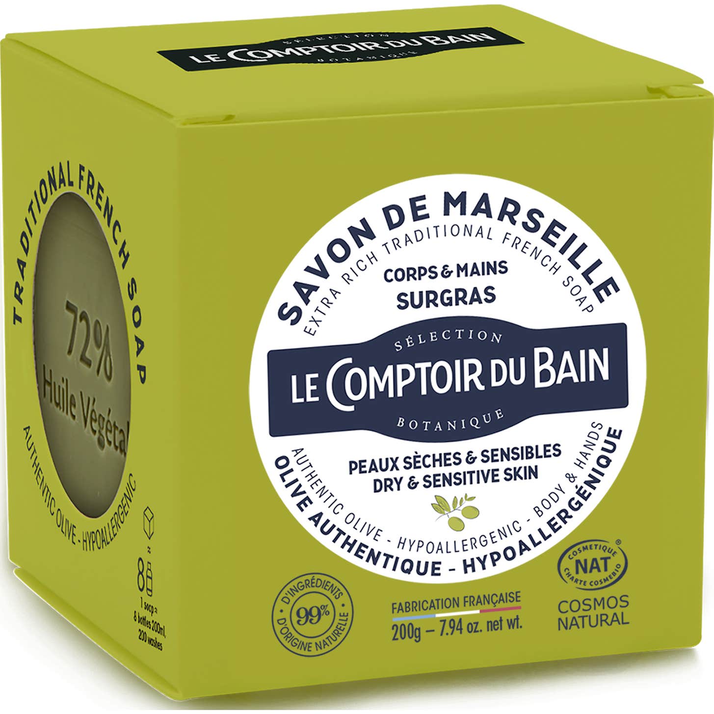 Le Comptoir du Bain Savon Marseille Cube L'Authentique 200g
