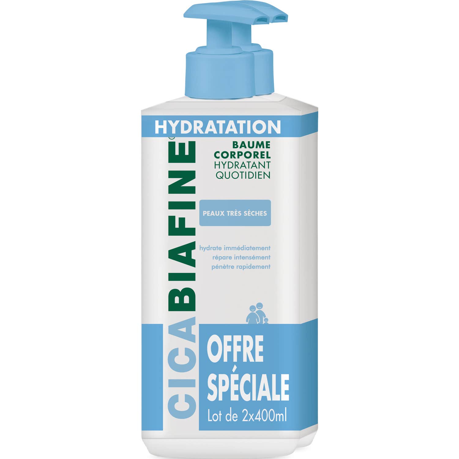 Biafine Cicabiafine Baume Corporel Hydratant 2x400ml