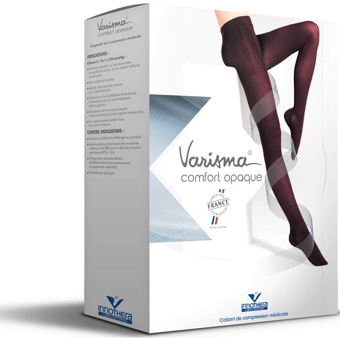 Varisma 2 Comfort Coton Bas Jarret Opaque Ardoise TC2 1 Paire