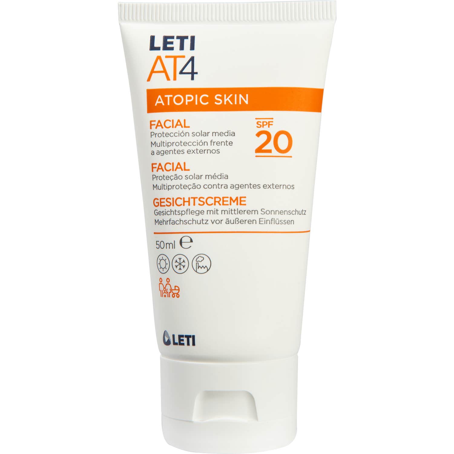 LetiAT4 Atopic Skin Crème Visage SPF20 50ml