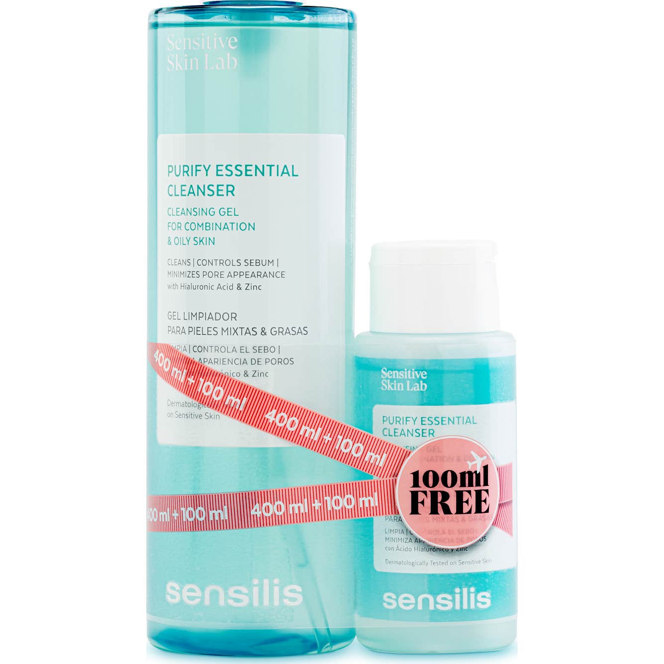 Sensilis Pack Purify Essential Cleanser 400ml + 100ml