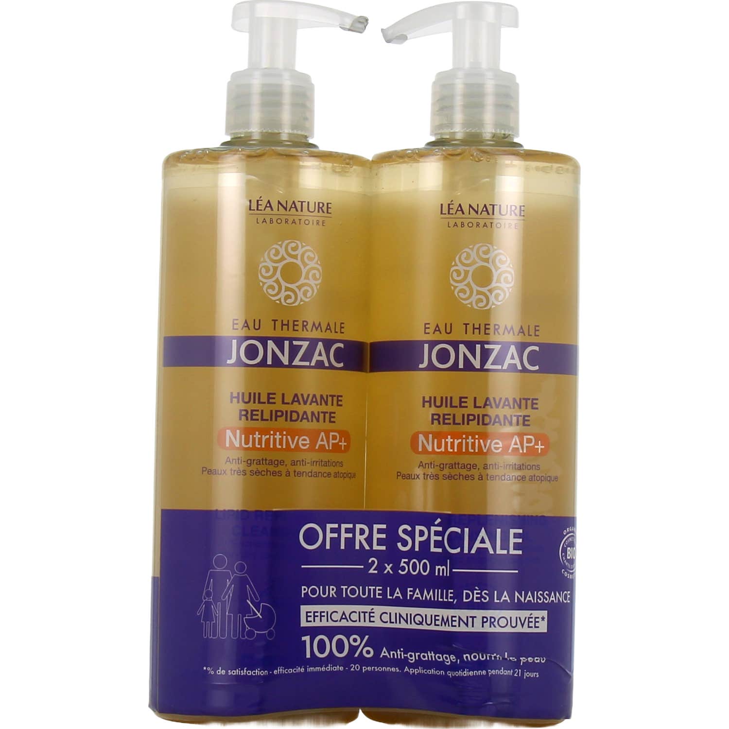 Jonzac Huile Lavante Relipidante Nutritive AP+ 2x500ml
