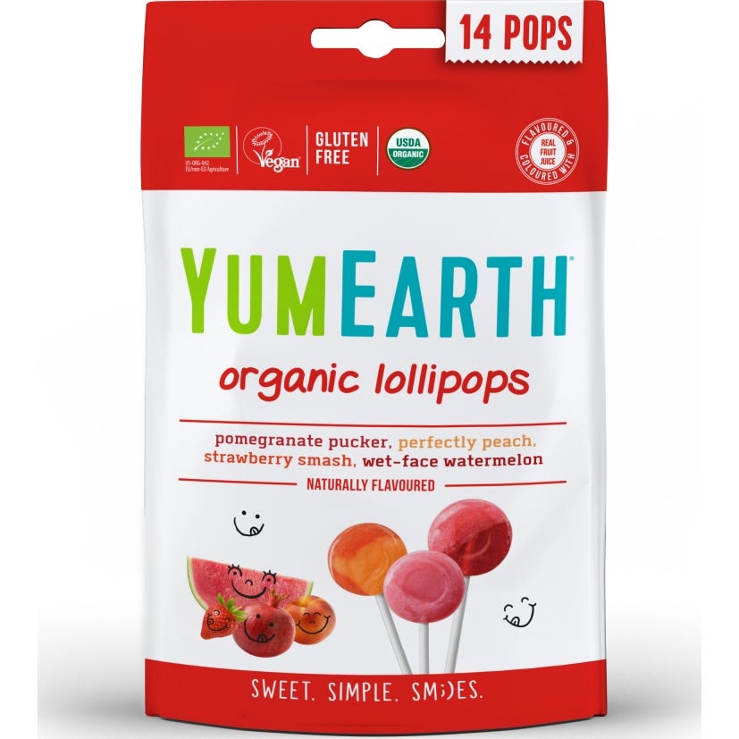 Yumearth Organic Lollipops Naturally Flavored 14Uts Taille 14