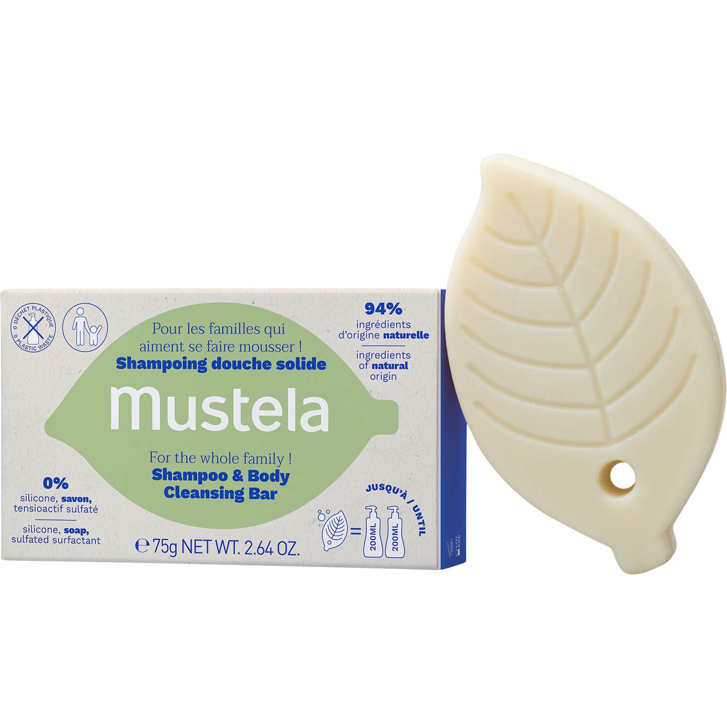 Mustela Shampoing Douche Solide 75g