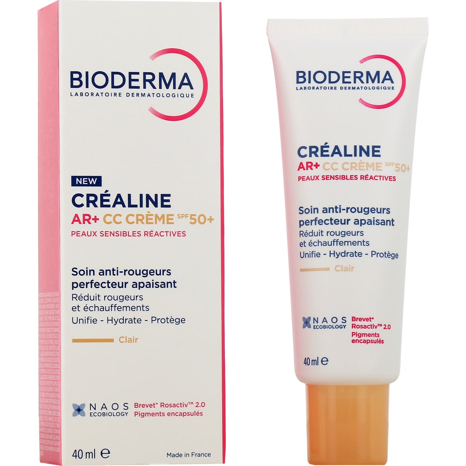 Bioderma Crealine AR+ CC Crème Spf50+ Teinte Claire 40ml