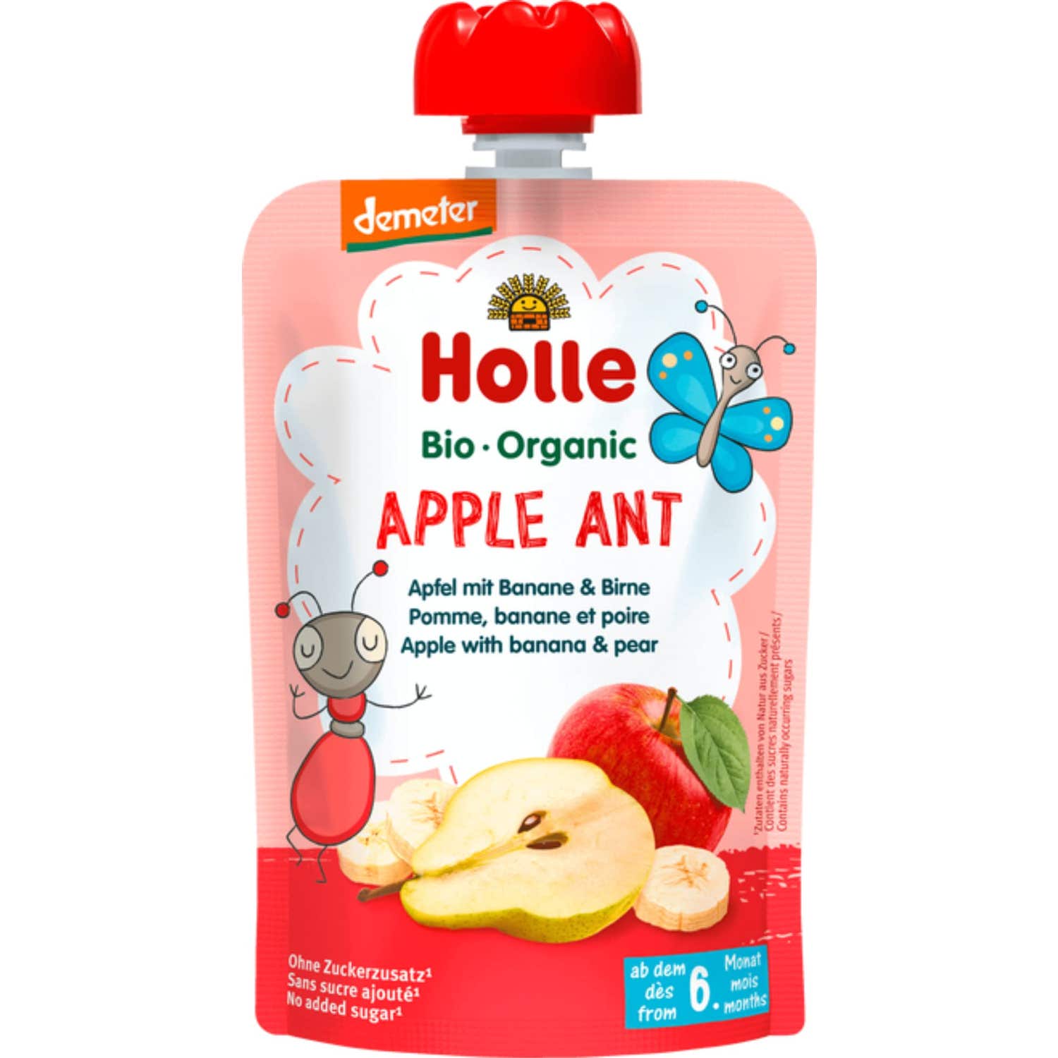 Holle Apple Ant Pommes Banane Poire Gourde 100g
