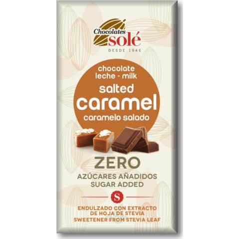 Chocolates Sole Chocolat Lait Caramel Salé Stevia Bio 100g