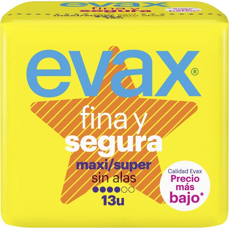 Evax Compresas Fs No Wings Maxi Super 13 pièces