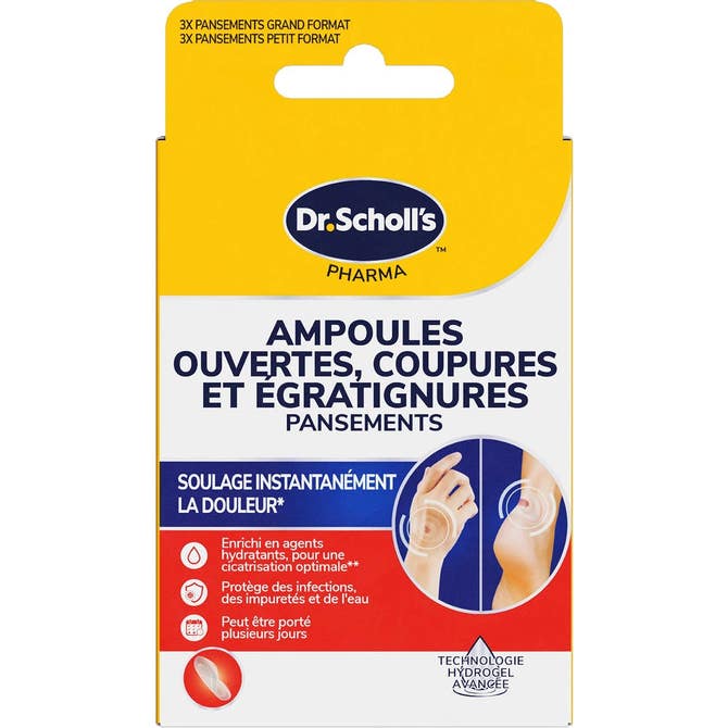Scholl Pansements Ampoules Ouvertes Coupures Égratignures 6 Unités