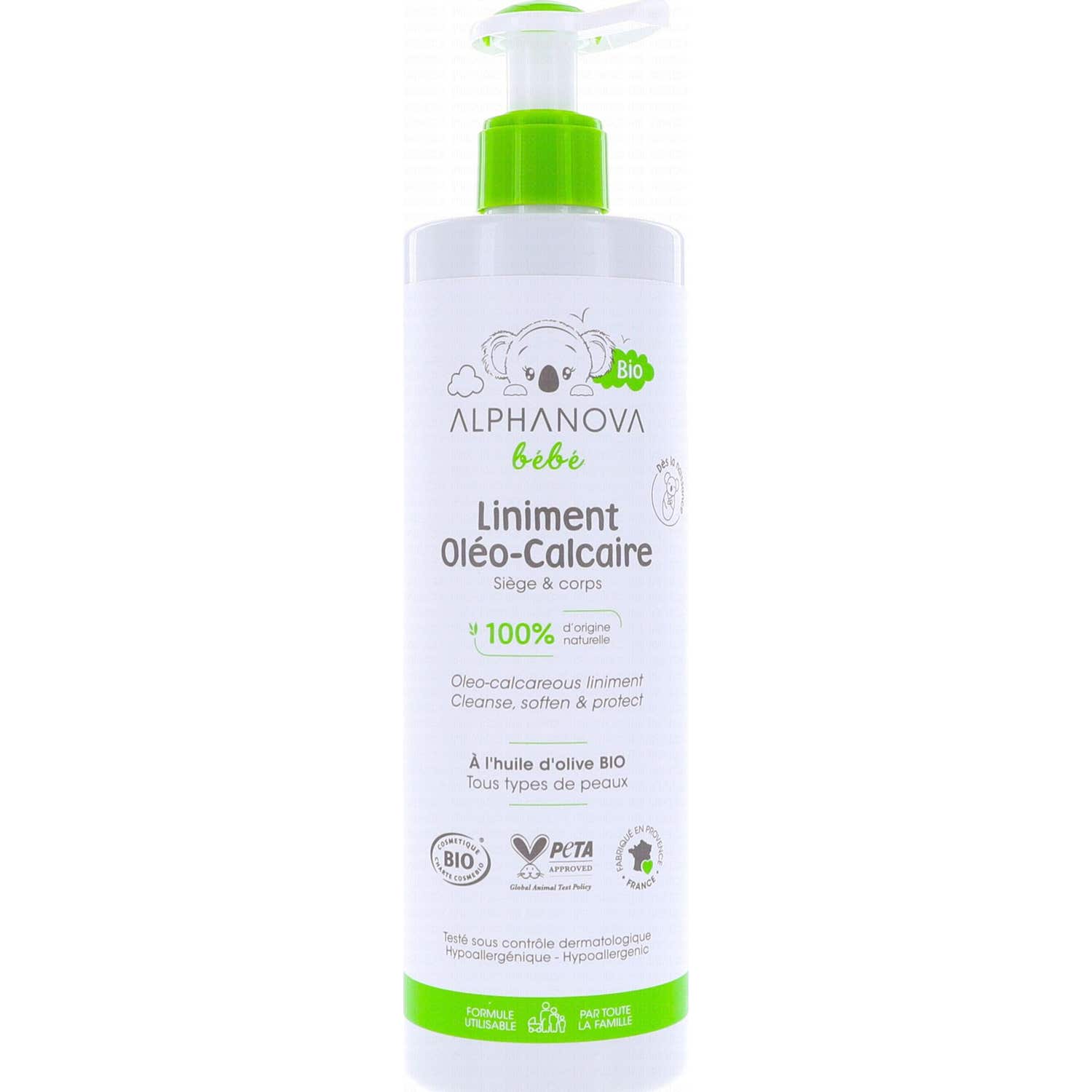 Alphanova Baby Liniment Oléo Calcaire Bio 400ml