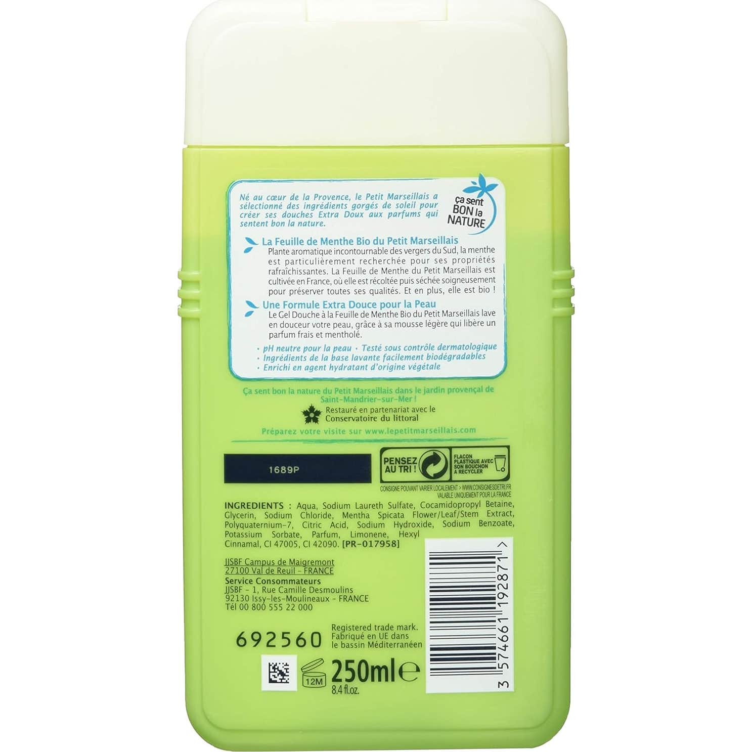 Le Petit Marseillais Gel Douche Extra Doux Feuille Menthe 250ml Le Petit Marseillais Gel Douche Extra Doux Feuille Menthe 250ml