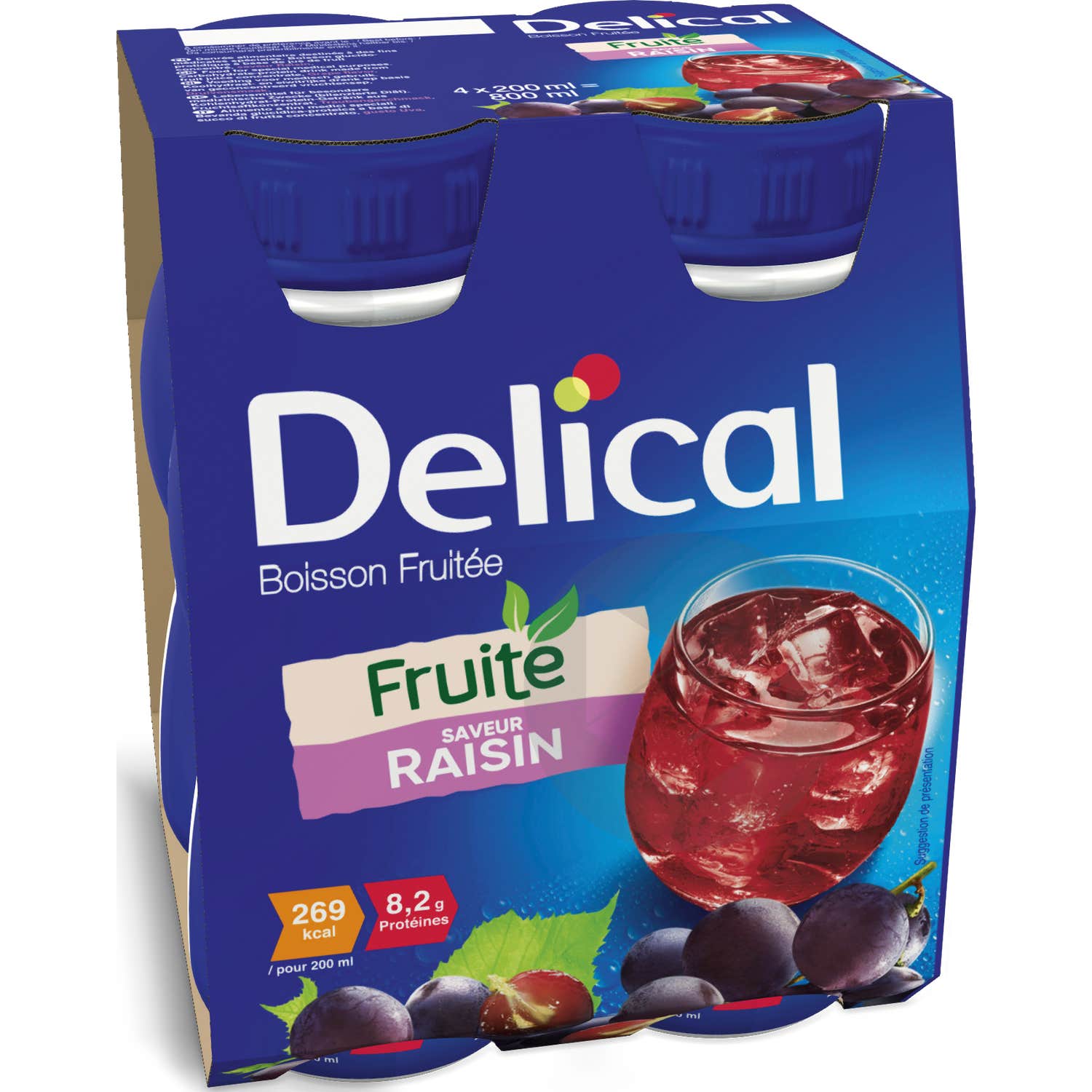 Delical Boisson Fruitée Raisin 4x200ml