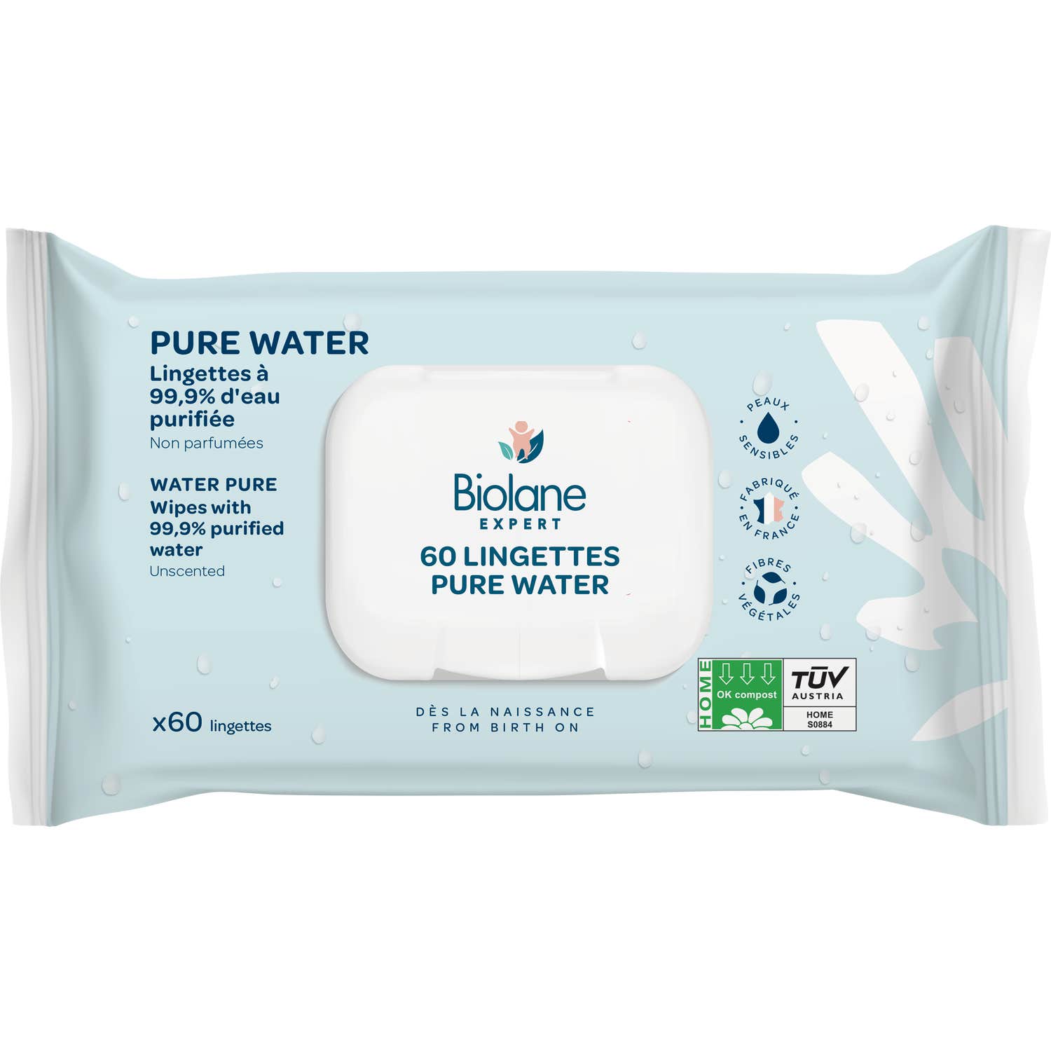 Biolane Expert Pure Water 60 Lingettes