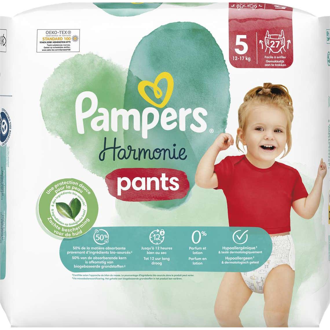 Pampers Couches-Culottes Harmonie T5 12-17 kg 27 Unités