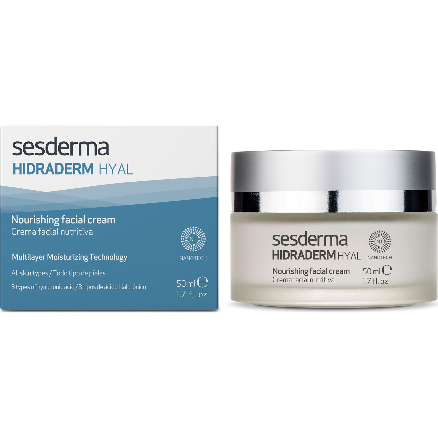 Sesderma Hidraderm Hyal Crema Facial Nutritiva, 50 Ml.