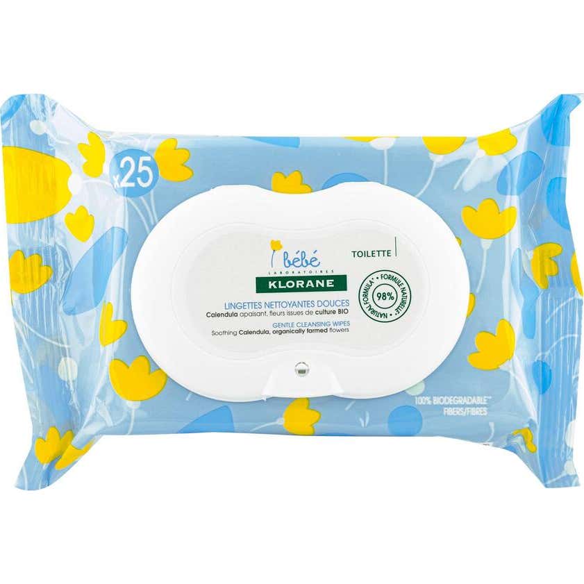 Klorane Bébé Lingettes Nettoyantes Douces 25 Unités