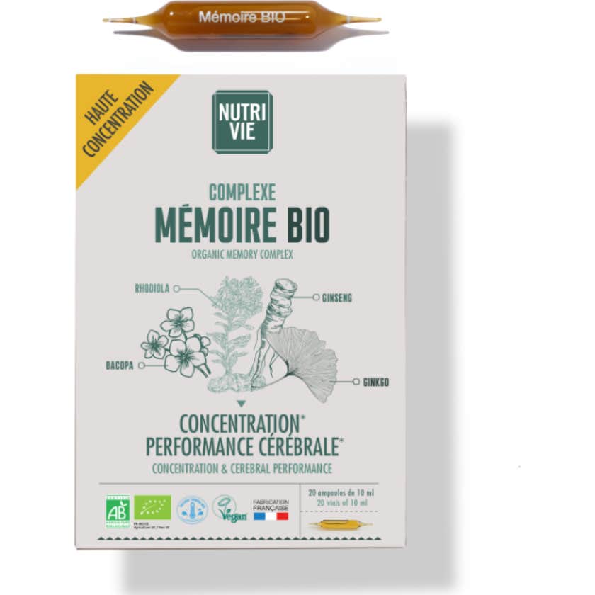 Nutrivie Ampoules Complexe Mémoire Bio 20x5ml