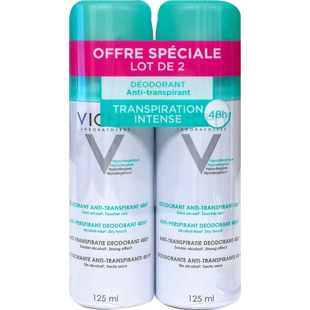 Vichy Déodorant Anti Transpirant 48H 125mL Lot de 2