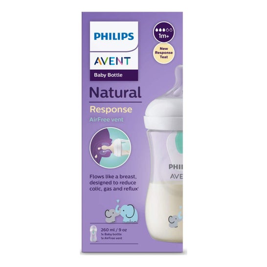 Philips Avent Biberon SCY673/81 Natural AirFree Éléphant 260ml