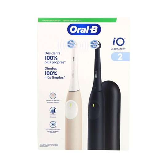Oral-B iO2 Pack Duo Brosse à Dents Électrique Noire et Rose