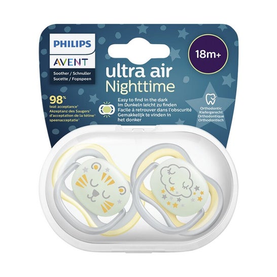 Philips Avent Ultra Air Nighttime Sucette +18m 2uts