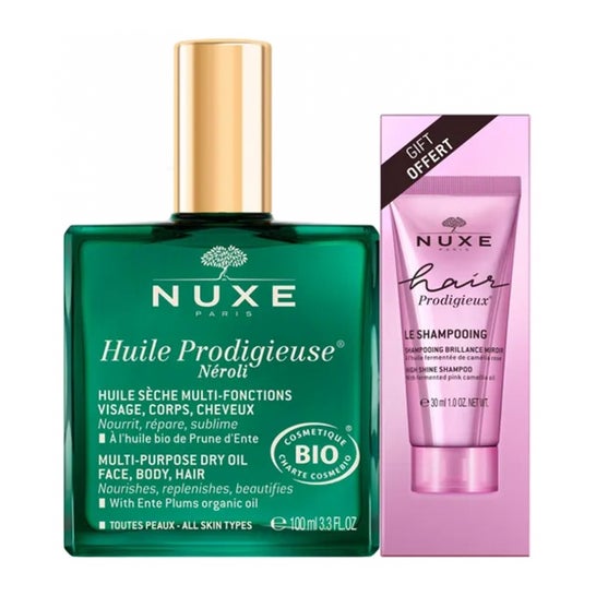 Nuxe Huile Prodigieuse Néroli 100ml + Hair Prodigieux Le Shampoing Brillance Miroir 30ml