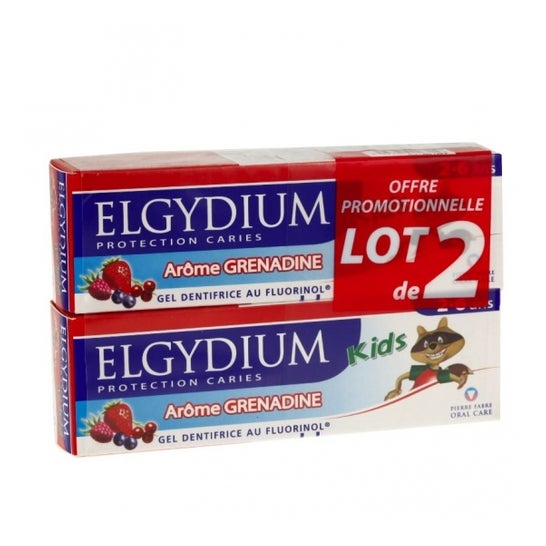 Elgydium Kids Protection Caries Dentifrice grenadine Lot De 2 x 50 ml
