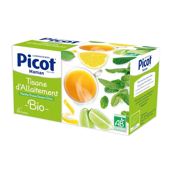 Picot Maman Tisane d'Allaitement Menthe Douce Saveur Citron Bio 20 Sachets