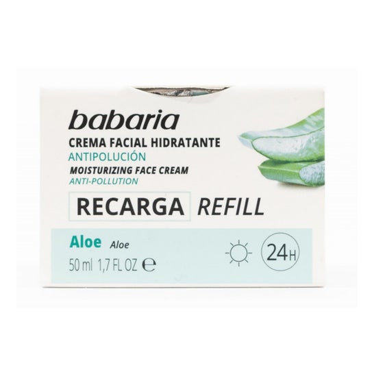 Babaria Crème Visage Hydratante Anti-Pollution Aloe Refill 50ml
