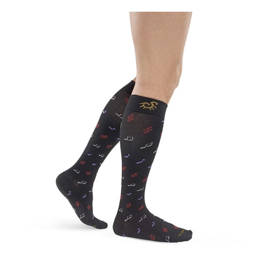 Solidea Socks For You Bamboo Music 2M Noir 1 Paire